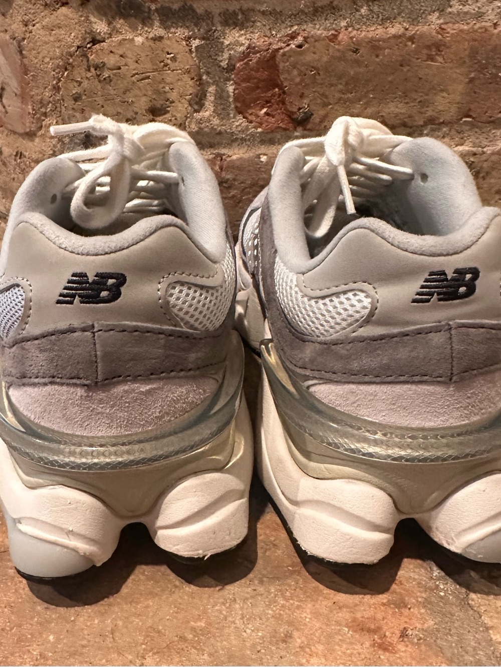 New Balance Women's Light Gray and White Sneakers